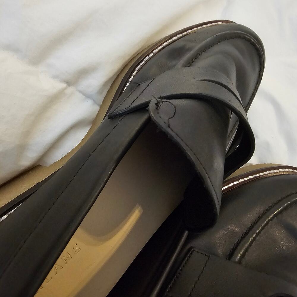 Everlane Black Leather Platform Loafers Crepe Sole Penny Loafers Women Size 11 - Picture 6 of 6
